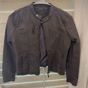 Jou Jou Gray Faux Leather Jacket